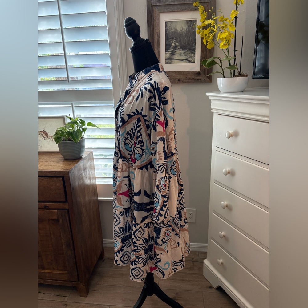 Tiered Tribal Print Dress, XL - Picture 4 of 9